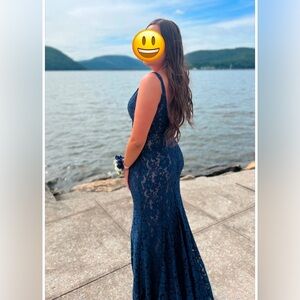 Jovani Beige and Navy Dress